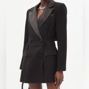 Self Portrait Black Shimmer Blazer Dress